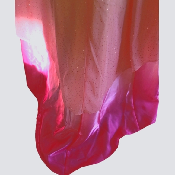 Jump Apparel Rainbow Sherbert Pink Orange Strapless Sparkle Dress Size 5/6 - Picture 8 of 16